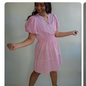 Umgee Pink Striped Mini Dress